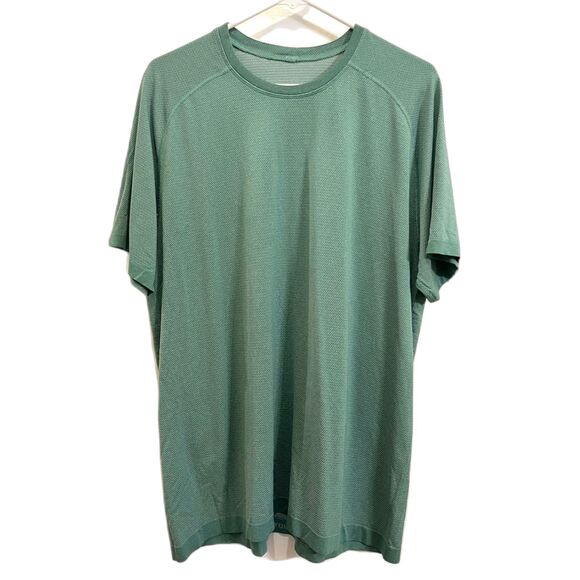 Lululemon Athletica Green Metal Vent Tec Running T Shirt Tee Top   Mens Size XL - Picture 2 of 10